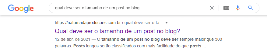Resultado em destaque na pesquisa por voz