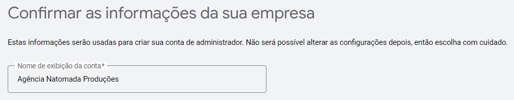 Nome de Exibição da MCC do Google Ads