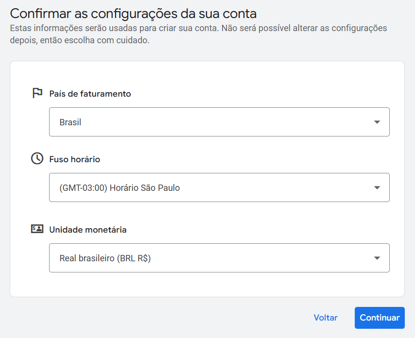 Configuração da Conta Google ADS