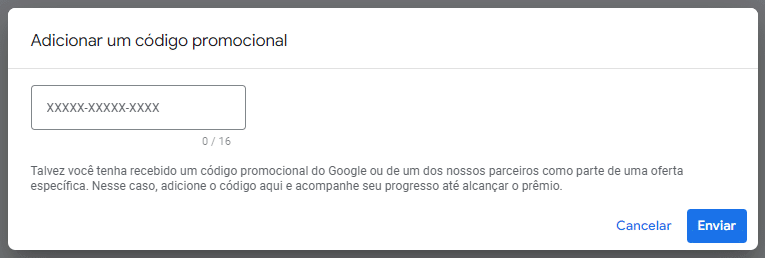 Adicionar um código promocional